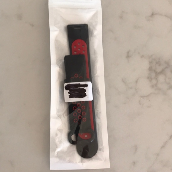 Black red Fitbit compatible sports band - Picture 2 of 2
